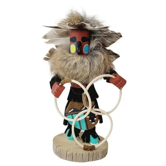 Vtg Hoop Dancer Hopi Handmade Native American Kachina Doll Hand Painted Indian - Picture 1 of 10